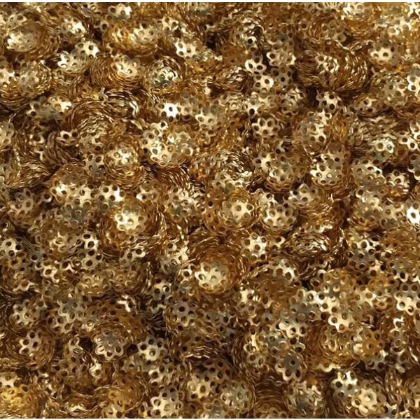 250 st filigran pärlhattar guldfärg 6 mm