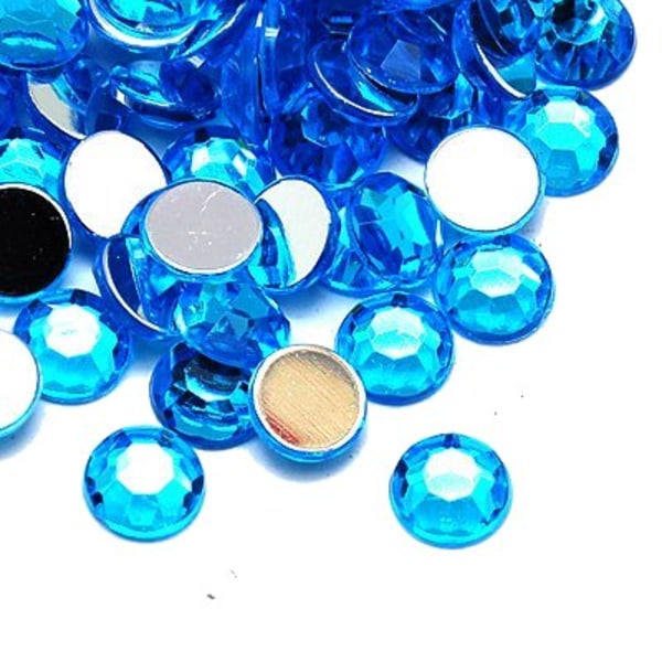 500 st akryl blåa rhinestones 3 mm halvpärlor