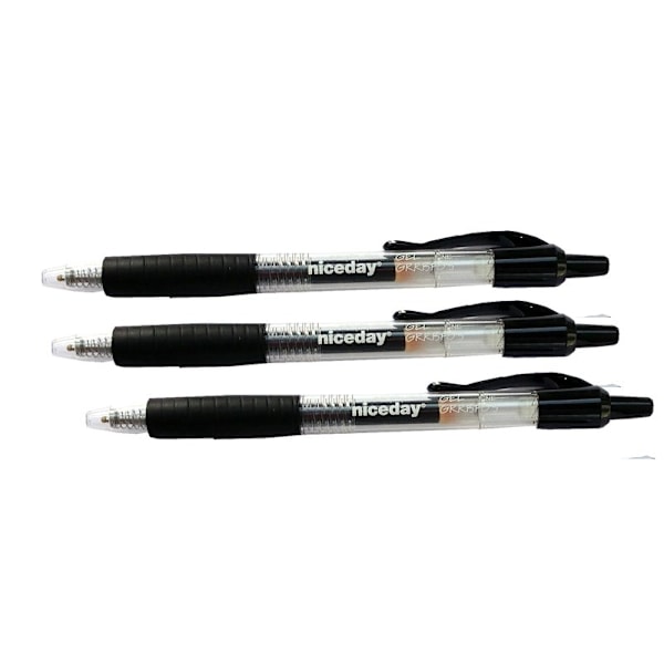 Gelpennor svart 3 pack rollerball