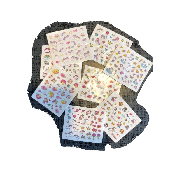 unicorn nagelstickers mix
