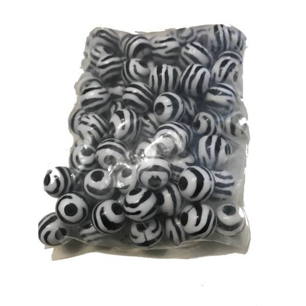 55 st zebra design söta pärlor 11 mm