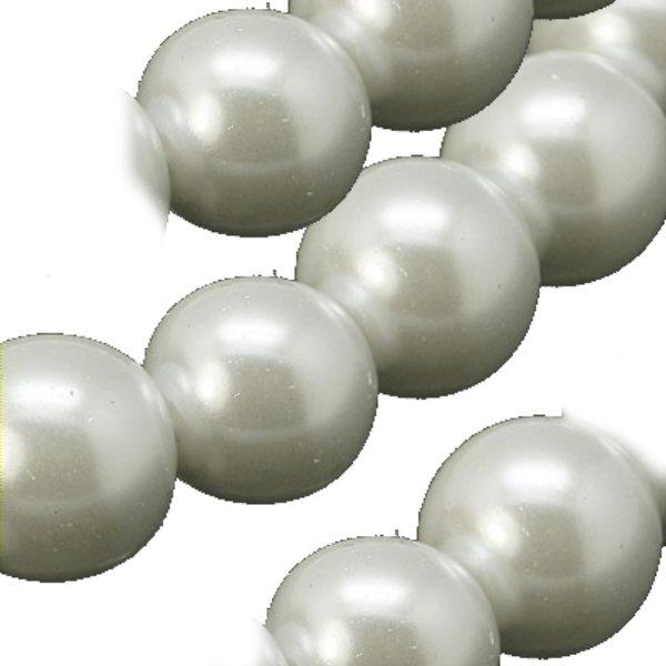 6mm cremvit pärlor 150 st akryl