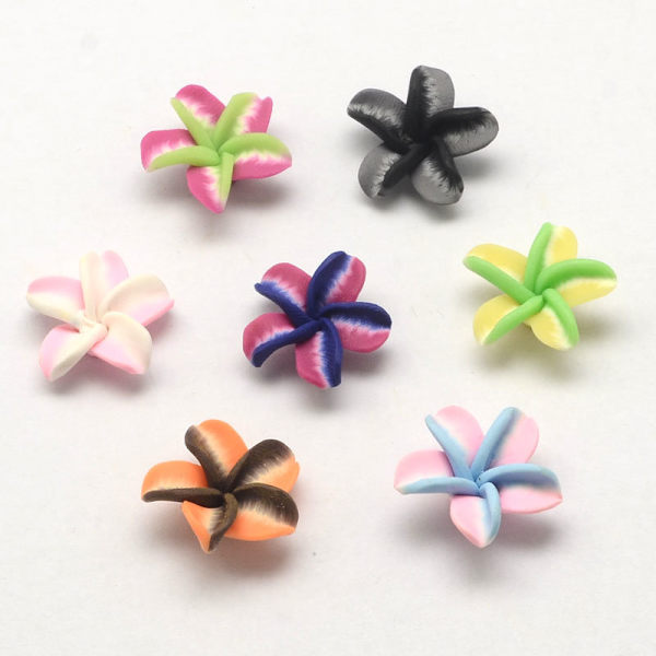 75 st blandat fimo ros pärlor