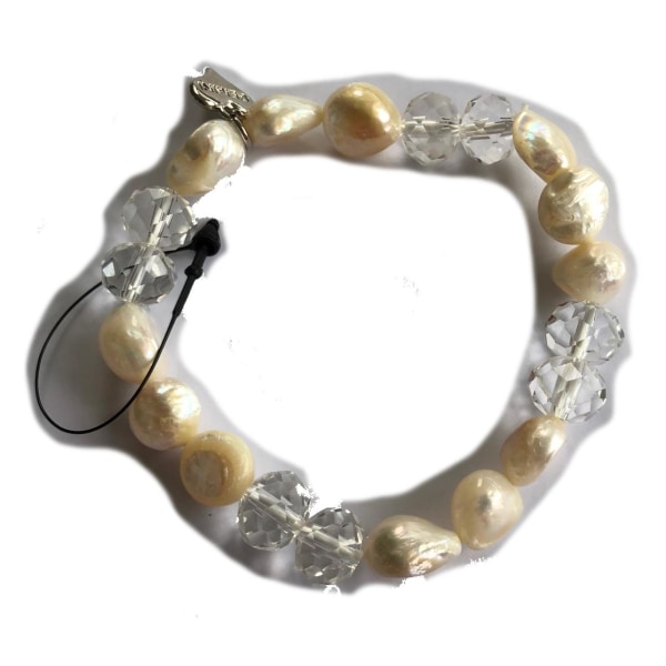 elastisk armband ovala pärlor enkel