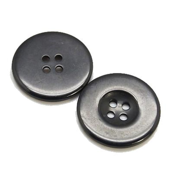 30 svarta knappar 4 hål till kappa 15 mm