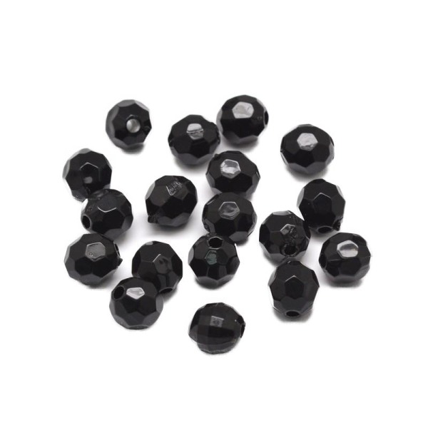 45 akryl svarta pärlor 10 mm