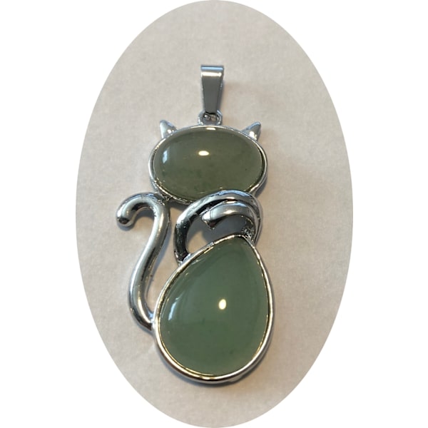 1 styck hänge aventurine katt berlock