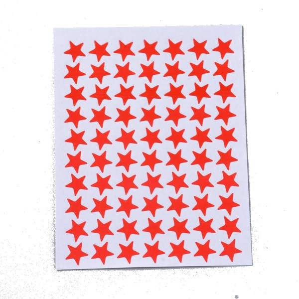 17 ark röd stjärna med klister märka till butik