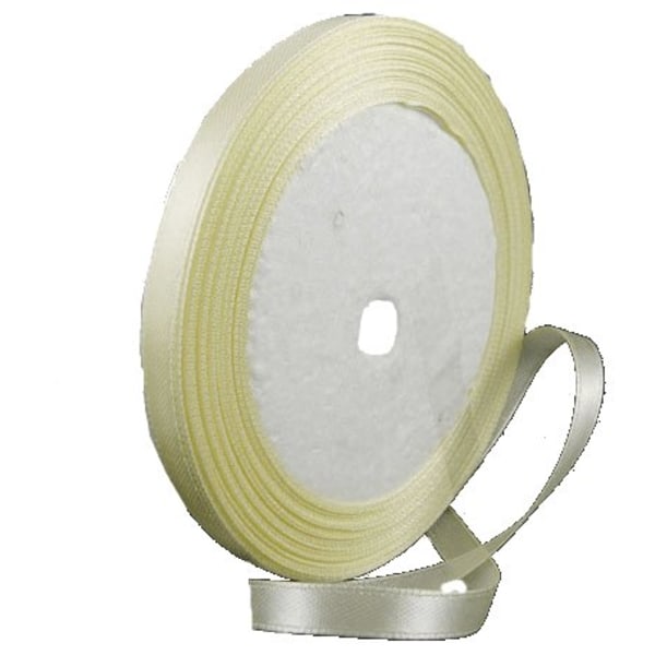 18 meter en rulle citronfärg sidenband 6 mm