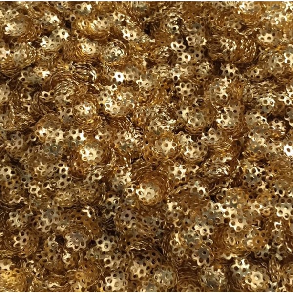 150 st pärlhattar 6 mm guldfärg filigran