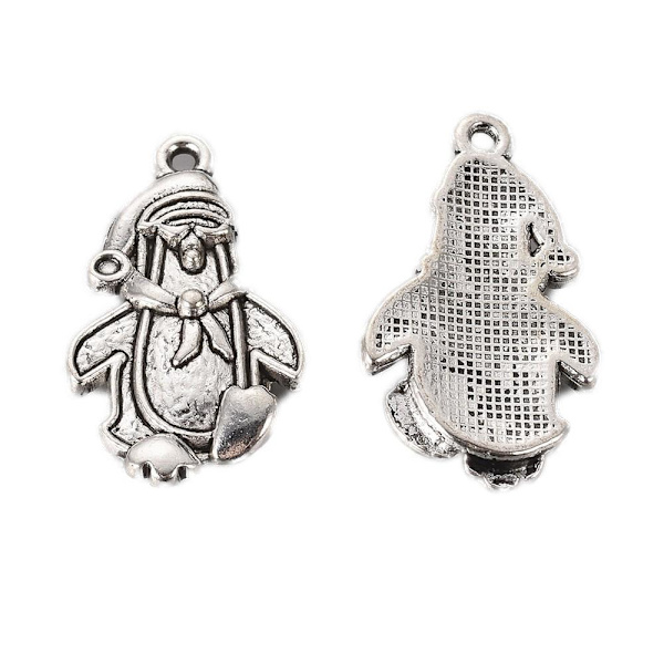 Pärlor tibet alloy pingvin med luva 35 st
