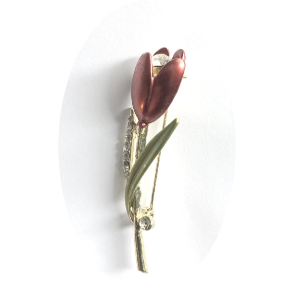 1 vacker brosch emalj söt blomma tulpan