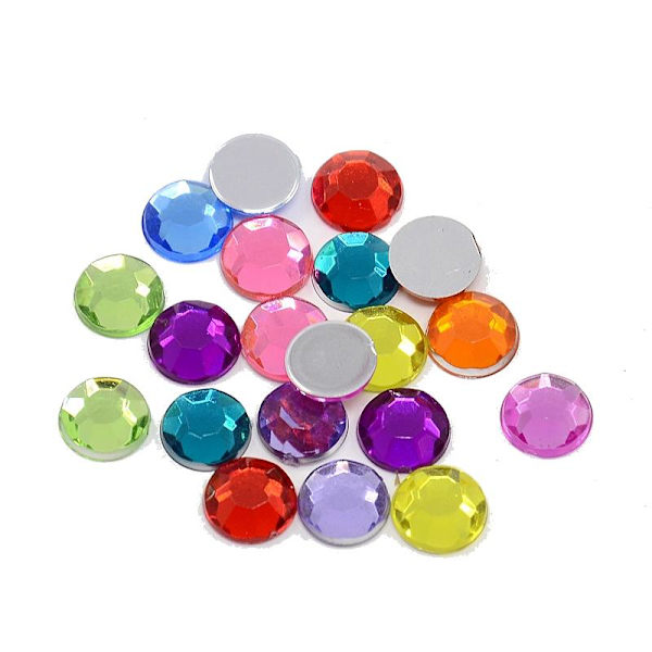 80 halvpärlor runda flerfärg i resin 8 mm
