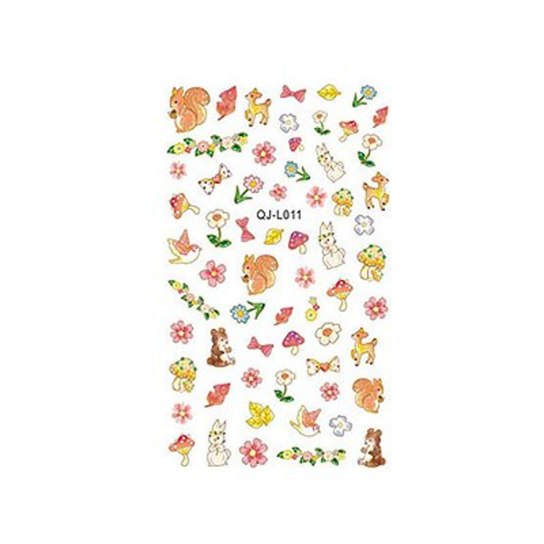 3 stora ark vattenstickers blommor blad djur