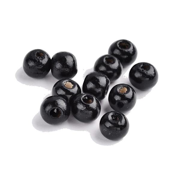 400 svarta träpärlor 4 mm
