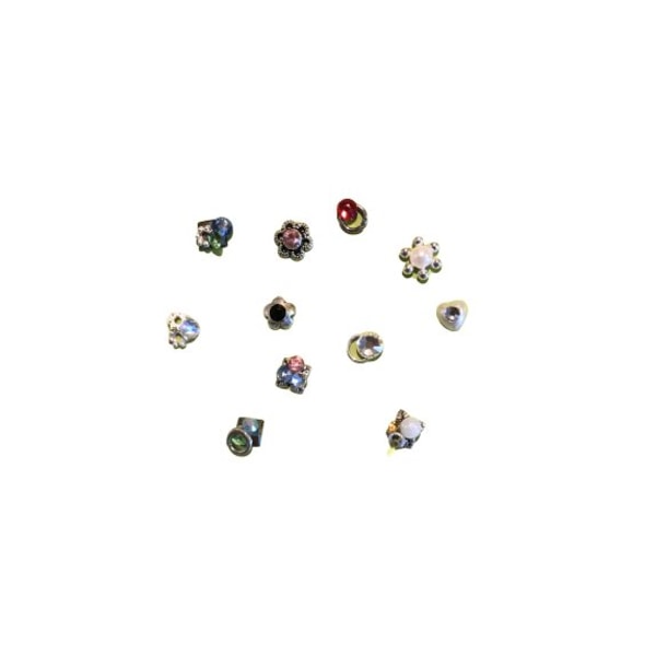 11 nagelberlocker alloy strass sten till naglar