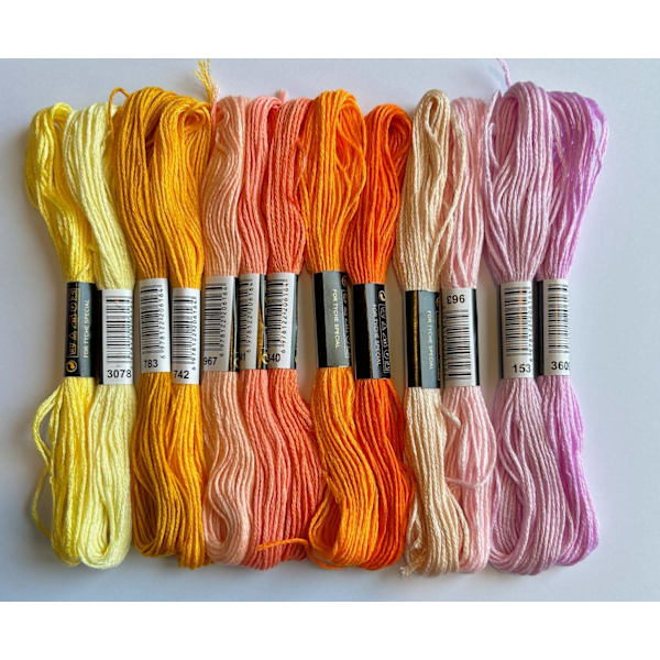 broderi garn 13 färger allmix