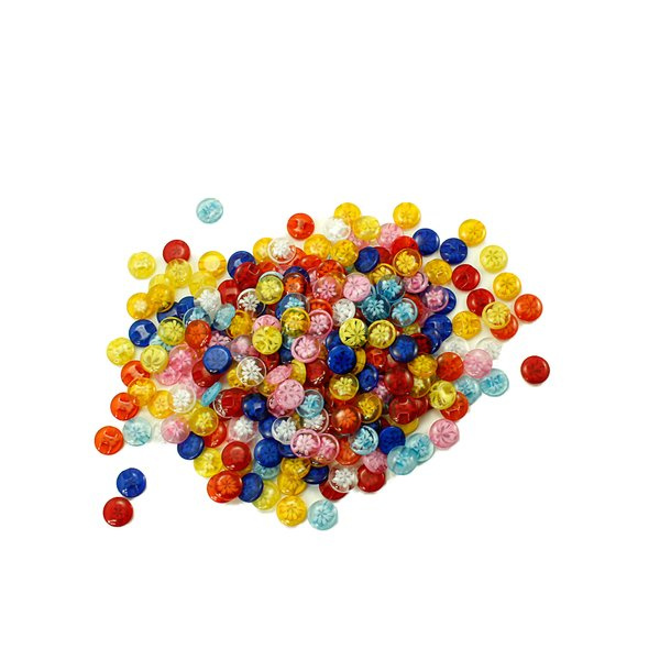 75 st resin knappar ett hål flerfärg