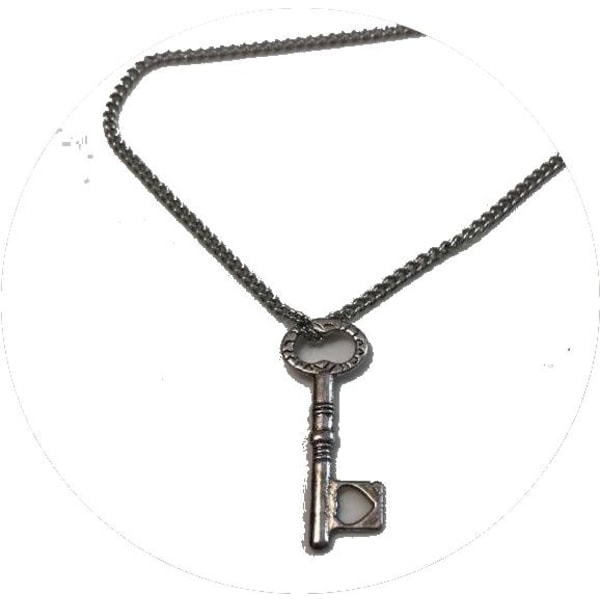 trendig stål halsband med en nyckel