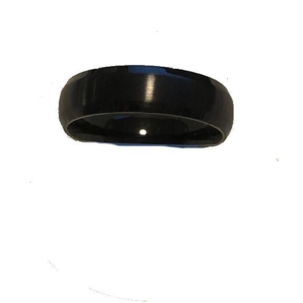 Ring Titan stål helsvart size 14, 24 mm big