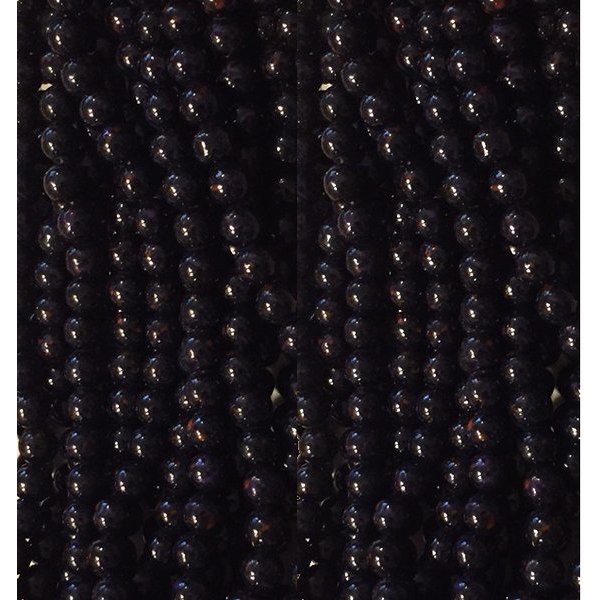 svarta glaspärlor med vinröda mönster 60 st