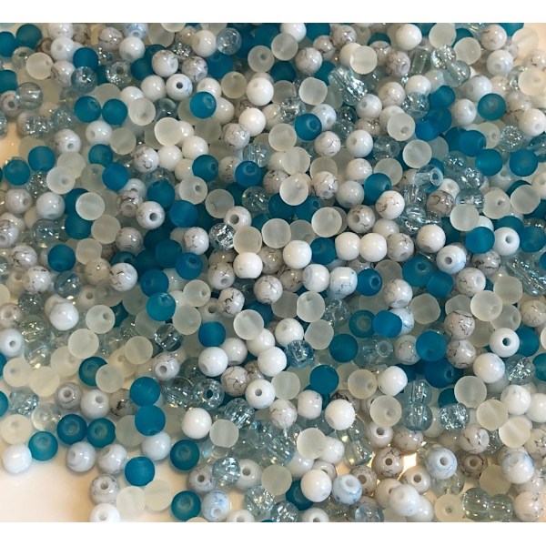 mix färgade glaspärlor 4 mm mini 1000 st