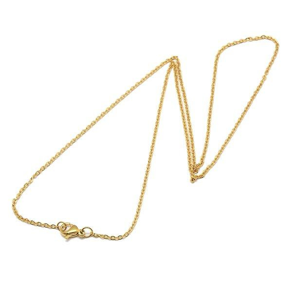 43 cm stålhalsband guldfärg 1 st