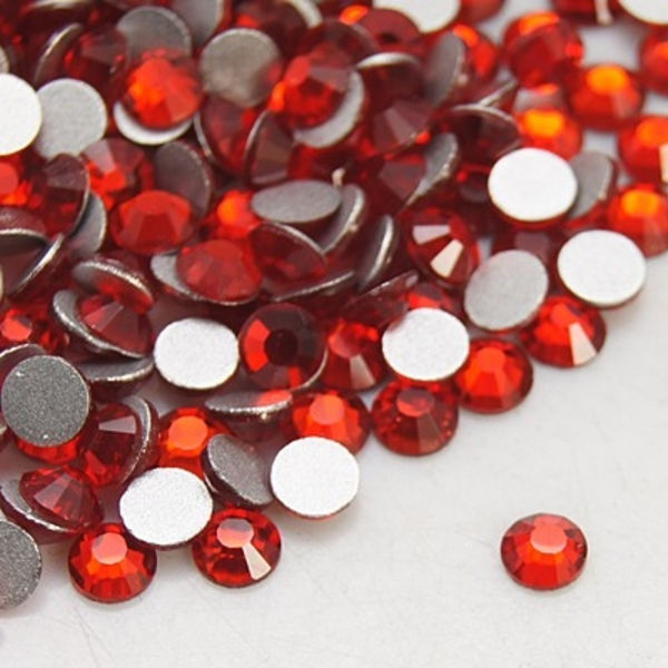 stora glas rhinestones röd 60 stycken 7,2 mm