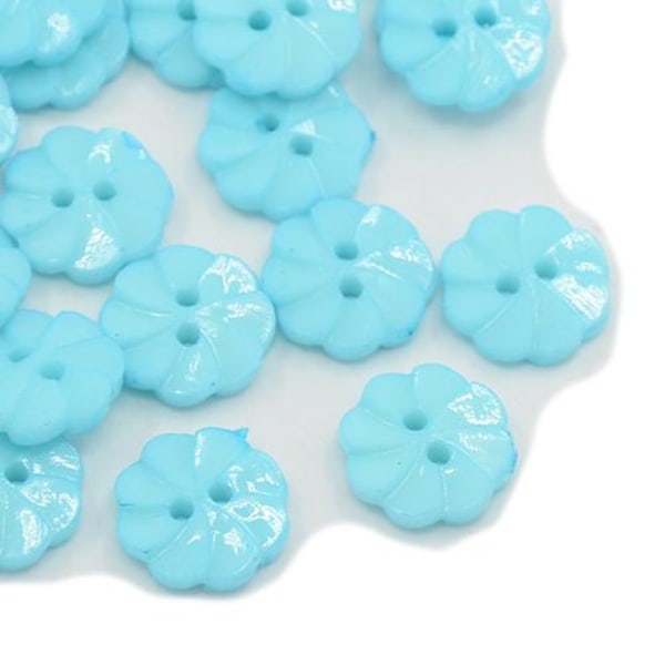 70 knappar akryl ljus cyan blå