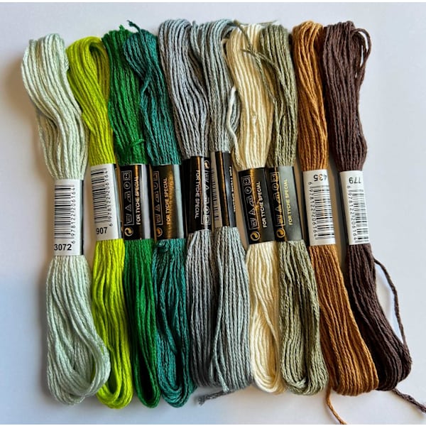 broderi garn 10 färger allmix