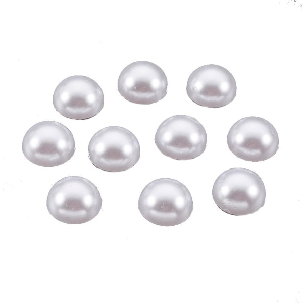 100 halvrunda pärlor 9 mm vita cabochong