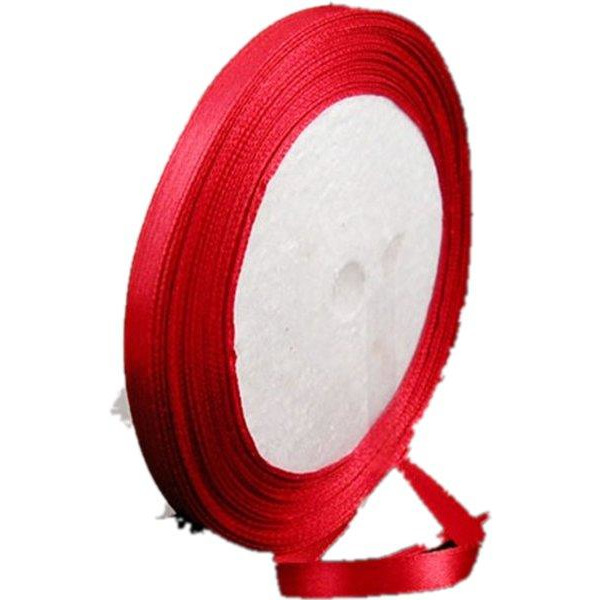 15 meter röd sidenband 10 mm