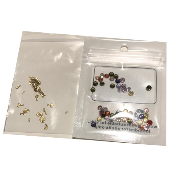 Nageldekorationer blandat paket små 4 mm diamanter metall figur