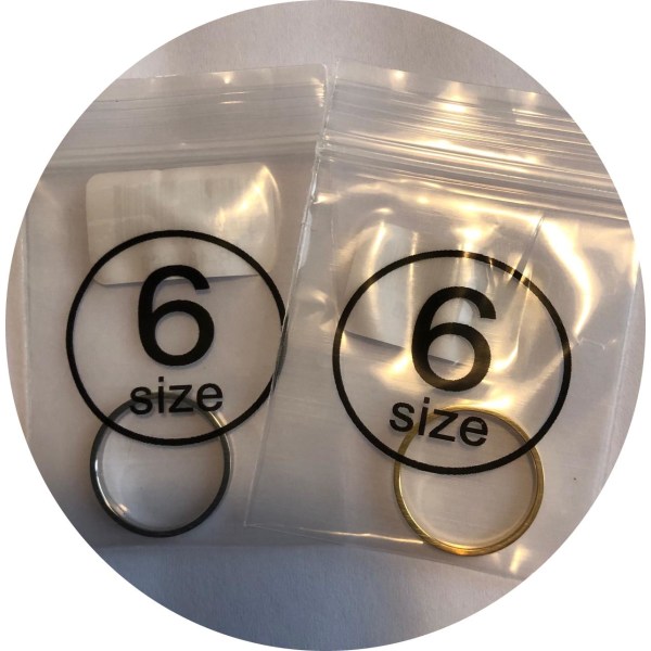 2 pack band ring par i guldstål släta size 6