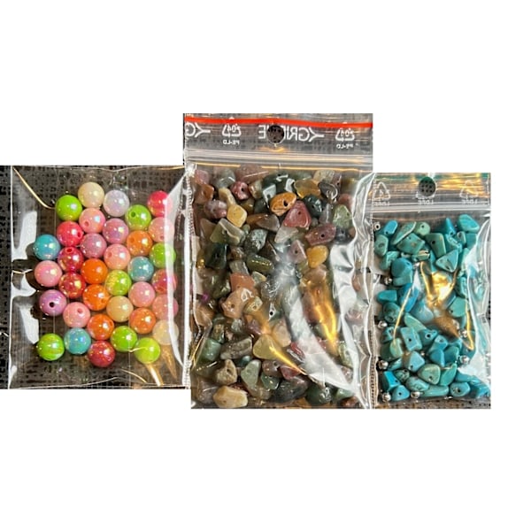 ett pärlpaket 3 sorter unika pärlor