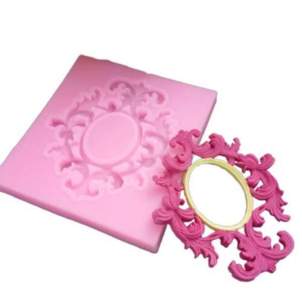 1 silikon gjutform i rosa göra spegel ram