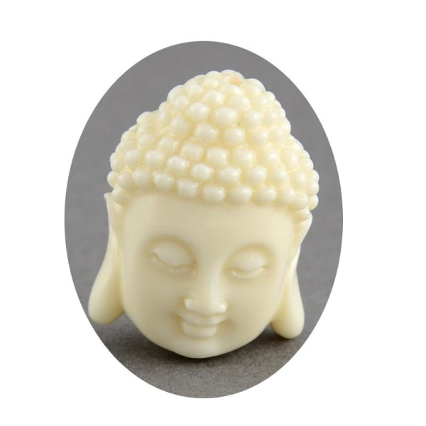 10 creme gräddvita buddha pärlor syntetisk korall