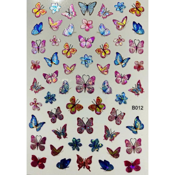 3 stora ark mega fjärilar nagelstickers