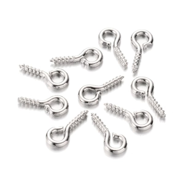 130 mini små skruvar pärlor silverfärg
