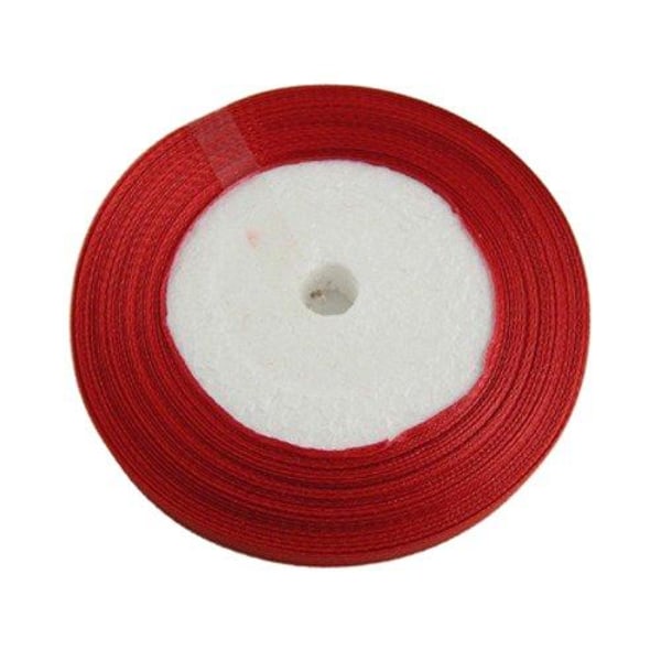 15 meter röd sidenband 10 mm
