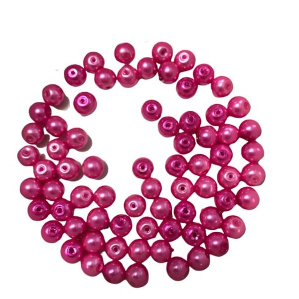 65 st ceris rosa akryl pärlor 8 mm