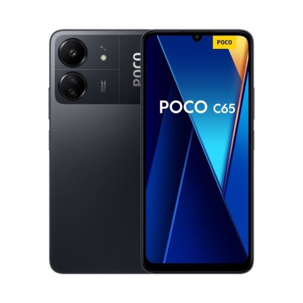 POCO C65 6GB 128GB Black MediaTek Helio G85 6,74" Dot Drop Display 90Hz Batteri 5000mAh 18W 50MP kamera
