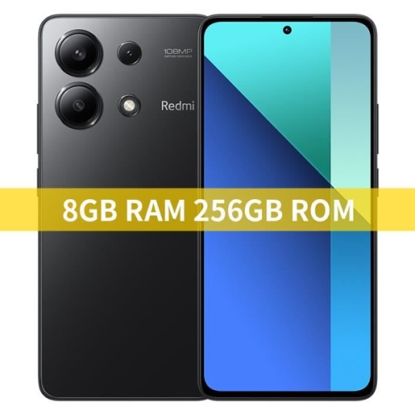 Xiaomi Redmi Note 13 4G Smartphone 8G+256GB svart Snapdragon® 685 108MP kamera AMOLED-skärm 120Hz 33W