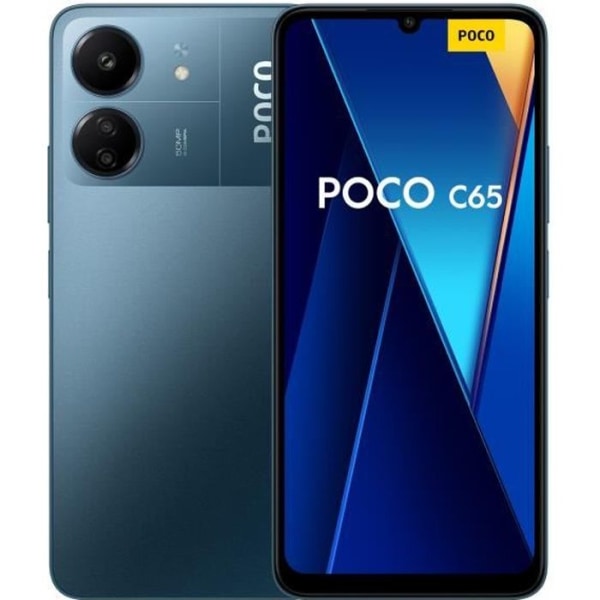 POCO C65 8GB 256GB Blue MediaTek Helio G85 6,74" Dot Drop Display 90Hz batteri 5000mAh 18W 50MP kamera