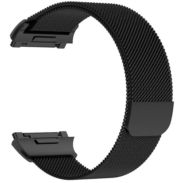 For Fitbit Ionic Milanese klokkebånd, stor størrelse: 24x2,2 cm Black