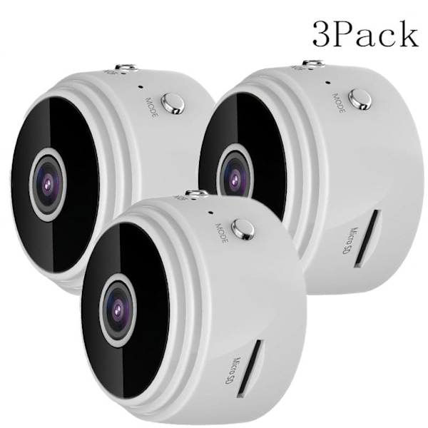 3 Pakkausta Mini Kameraa 1080P HD Langaton Wifi Piilotettu Auton Sisä- ja Ulkokamera Pieni Turvakamera