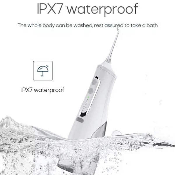 Oral Irrigator Bärbar USB Dental Vattenstråle 310Ml Svart