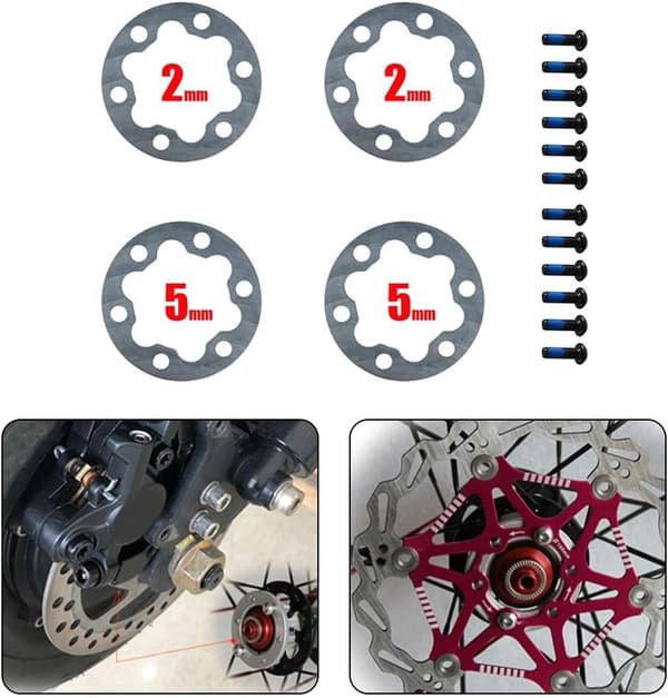 Skivebremsrotor (4 stk) - Cykel og El-Scooter Bremseskimmel Spacer