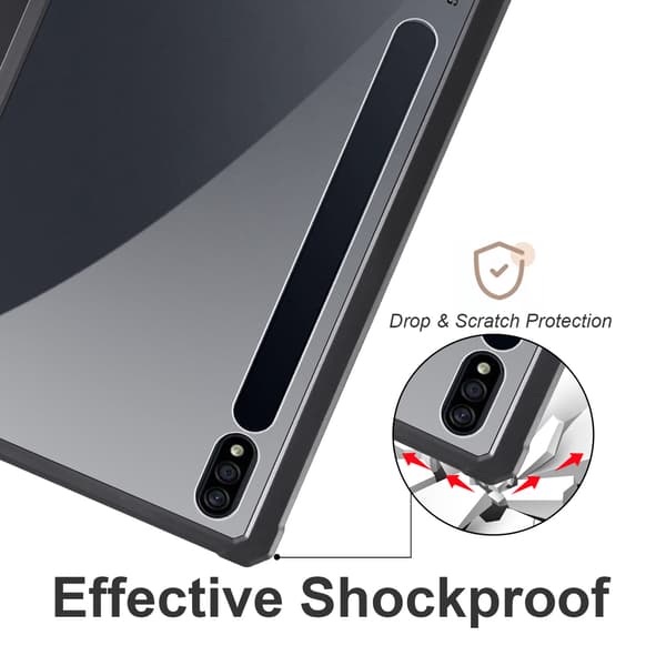 Suojakotelo Samsung Galaxy Tab S9 Plus/S9 Fe Plus akryylitabletille, musta