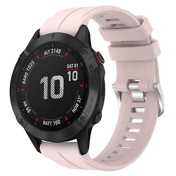 Til Garmin Fenix ​​6 Gps 22 mm ensfarvet silikone urrem Pink